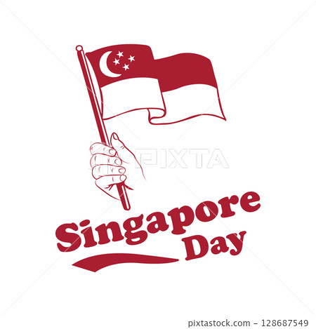 Singapore National Day Celebration Design 128687549