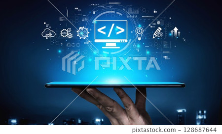 Web Development Digital Coding Interface Muxer 128687644