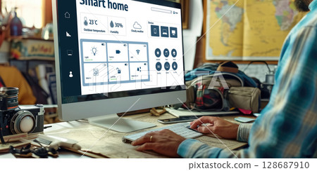 Smart home technology, centric remote control system digital dashboard brisk 128687910