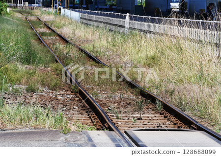 Railroad track rail end stop_03 128688099