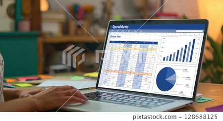 Spreadsheet Document Information Financial Startup Concept brisk 128688125