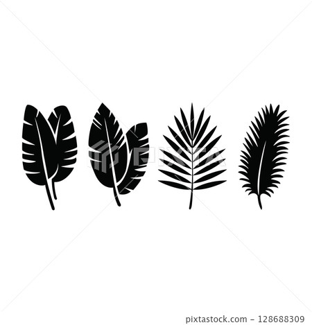 Tropical Leaf Silhouette Design 128688309