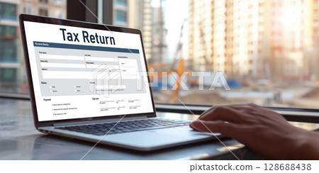 Online tax return form for submitting individual income tax return form brisk 128688438
