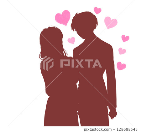 Silhouette of a man who has feelings for a woman 128688543