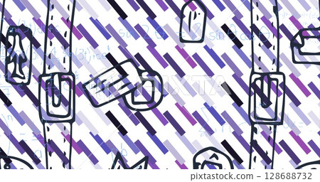Image of mathematical equations and belts over white background 128688732