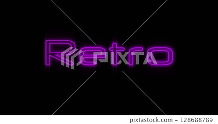 Image of retro text over black background 128688789