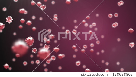 Image of virus cells on black background Image of virus cells on black background 128688802