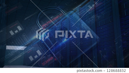 Image of digital padlock over navy background Image of digital padlock over navy background 128688832