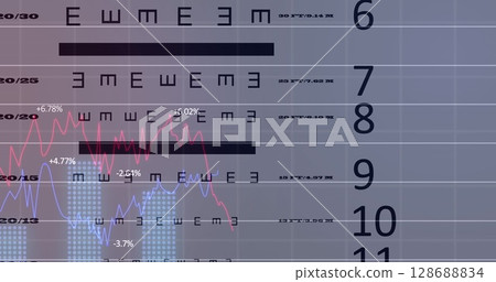 Image of data processing over letters and numbers 128688834