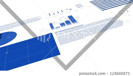 Image of financial data processing over white background Image of financial data processing over white background 128688873