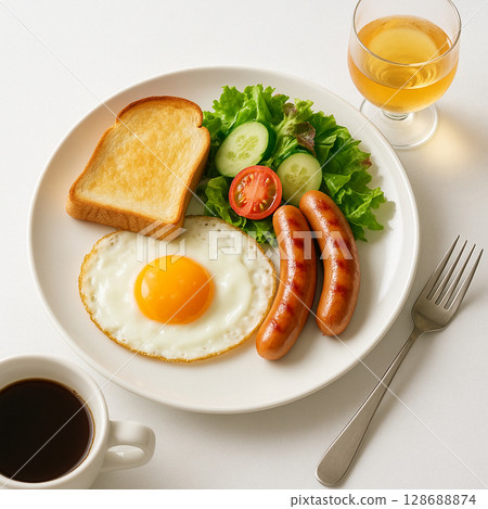 西式早餐盤 128688874