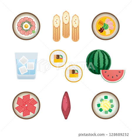 Kumamoto gourmet illustration set 2 Kumamoto gourmet illustration set 2 128689232