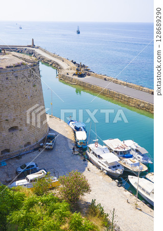 A view of Kyrenia harbour in the Turkish Republic of Northern Cyprus A view of Kyrenia harbour in the Turkish Republic of Northern Cyprus 128689290
