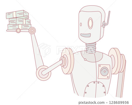 The Friendly Robot Handling Cash Stacks Can Enhance Efficiency in Banking Operations 128689936