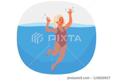 Little girl drowns in water and suffocates while swimming in pool, requiring help of lifeguards Little girl drowns in water and suffocates while swimming in pool, requiring help of lifeguards 128689957