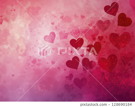 Romantic background with red heart shapes and smooth gradient in shades of pink and red Romantic background with red heart shapes and smooth gradient in shades of pink and red 128690184