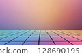 Futuristic glowing line grid on smooth gradient background with soft pastel colors 128690195