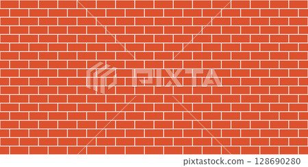 Brick wall seamless pattern. House wall brick stone background. Red wallpaper texture. Building tile surface. Rectangle blocks seamless pattern. Vintage abstract vector illustration Brick wall seamless pattern. House wall brick stone background. Red wallpaper texture. Building tile surface. Rectangle blocks seamless pattern. Vintage abstract vector illustration 128690280