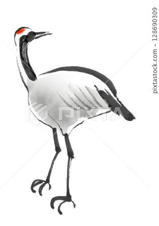 仙鶴水墨畫 仙鶴水墨畫 128690309