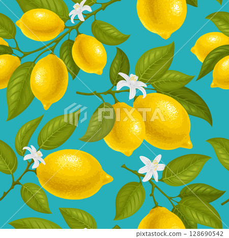 Lemon Seamless Pattern 128690542