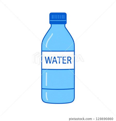 Simple water bottle line drawing illustration Simple water bottle line drawing illustration 128690860