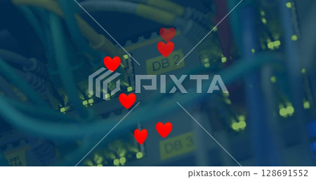Image of hearts over server room Image of hearts over server room 128691552