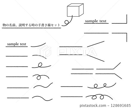 一組手寫的事物名稱和解釋，單色 128691685