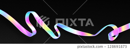 Hologram tape ribbon with rainbow gradient effect 128691873