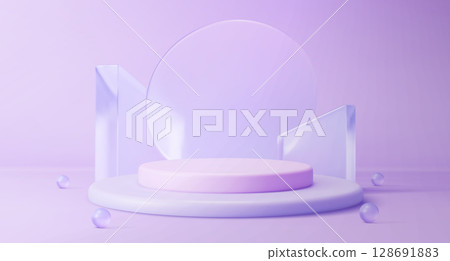 Modern 3d glass podium display Modern 3d glass podium display 128691883
