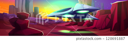 Alien planet landscape 128691887