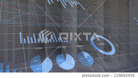 Image of data processing over book Image of data processing over book 128692056