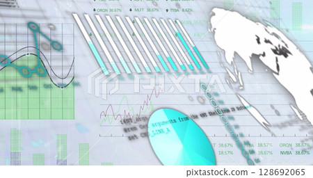 Image of data processing on white background 128692065
