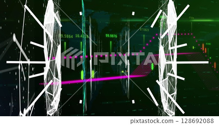 Image of data processing on black background 128692088