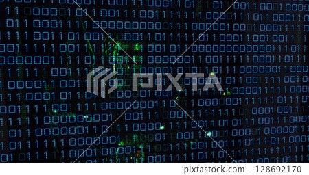 Image of binary coding over server room Image of binary coding over server room 128692170