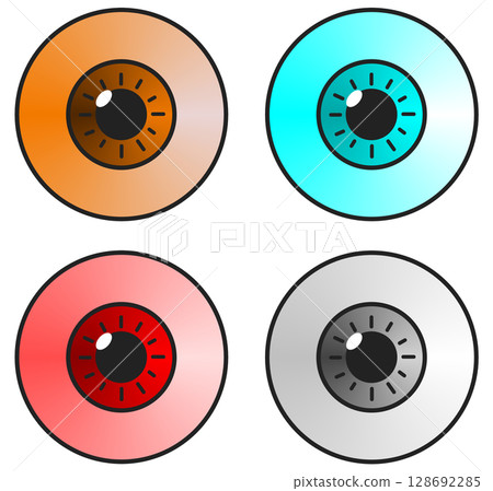 Illustration of white and black eyeballs and eyeballs Illustration of white and black eyeballs and eyeballs 128692285