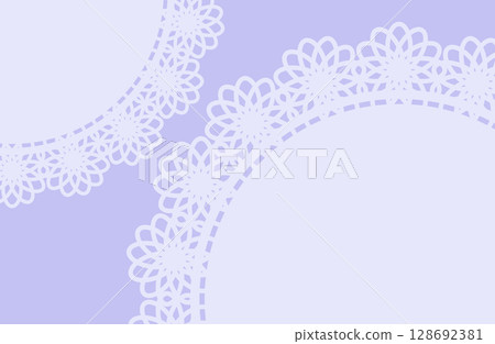 Illustration background material, lace pattern and purple background 128692381