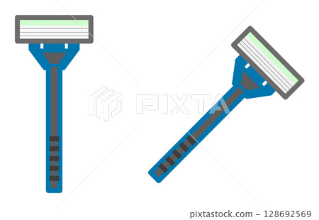 Illustration of a men's T-shaped razor used to shave beards and unwanted hair Illustration of a men's T-shaped razor used to shave beards and unwanted hair 128692569