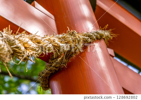 滝神社的鳥居與注連繩 滝神社的鳥居與注連繩 128692802