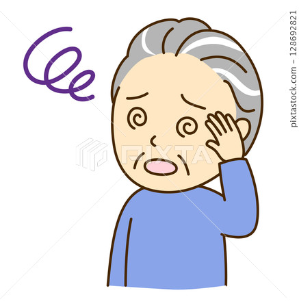 老人頭暈目眩 128692821