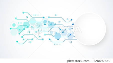 Motherboard technology circuit board texture design. Creative idea AI banner concept for internet technology. Digital motherboard concept for poster, cover, banner, header, web presentation template. Motherboard technology circuit board texture design. Creative idea AI banner concept for internet technology. Digital motherboard concept for poster, cover, banner, header, web presentation template. 128692859