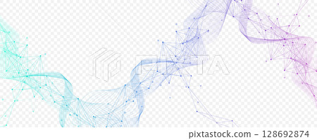 Abstract tech network connection dots. Digital technology and big data analysis background. White background with plexus lines. Geometric background with abstract mesh Abstract tech network connection dots. Digital technology and big data analysis background. White background with plexus lines. Geometric background with abstract mesh 128692874