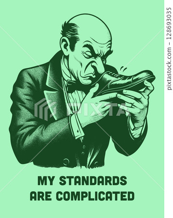 Man Sniffing Shoe t-shirt raster design 128693035