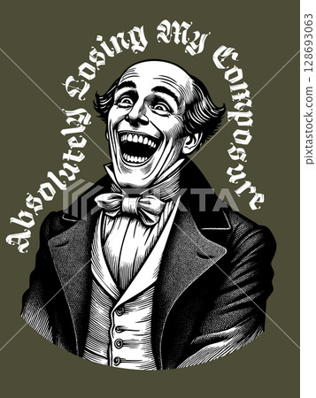 Gentleman Laughing t-shirt vector design 128693063