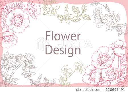 花卉設計框架向量插圖。 花卉設計框架向量插圖。 128693491