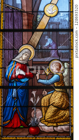 Annunciation to Mary by the Archangel Gabriel 128693520