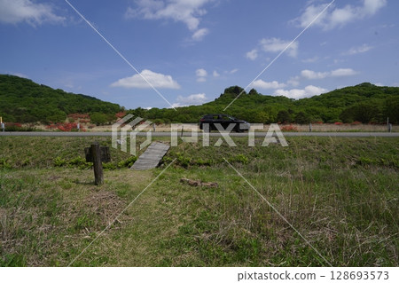 Haruna Plateau, Gunma Prefecture: Surusu Rock and Yamatsutsuji seen across the Shibukawa-Matsuida Line road, May 28, 2025 Haruna Plateau, Gunma Prefecture: Surusu Rock and Yamatsutsuji seen across the Shibukawa-Matsuida Line road, May 28, 2025 128693573