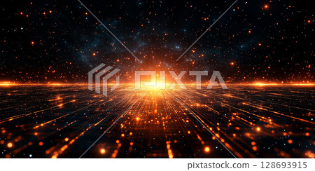 Quantum computing and futuristic data stream connecting universe, symbolizing technological advancement and exploration of space and time Quantum computing and futuristic data stream connecting universe, symbolizing technological advancement and exploration of space and time 128693915