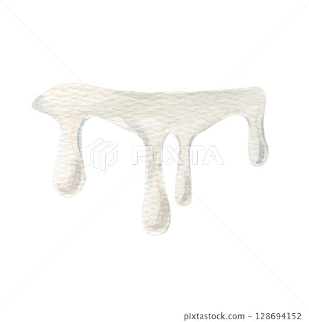 Watercolor hand drawn illustration delicious sugar dripping ice cream or cake topping 128694152