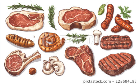 Various types of meat 128694185