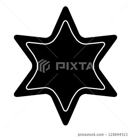 Black simple star frame icon Black simple star frame icon 128694321